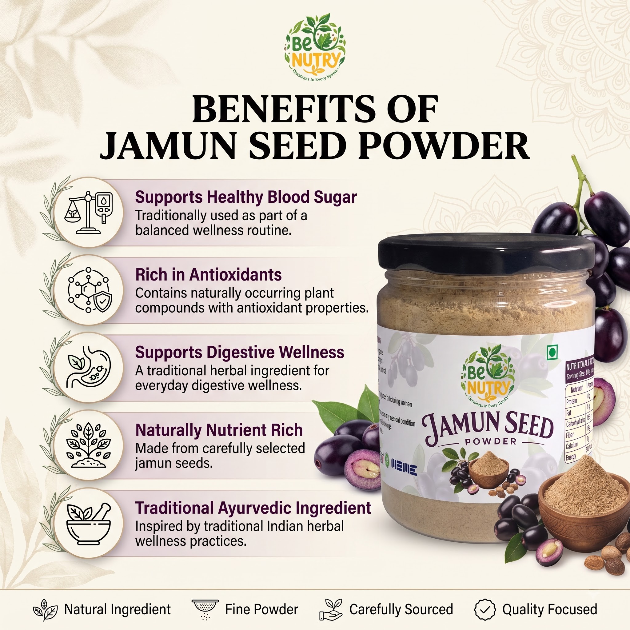 Jamun Seed Powder (Syzygium Cumini) - Image 3